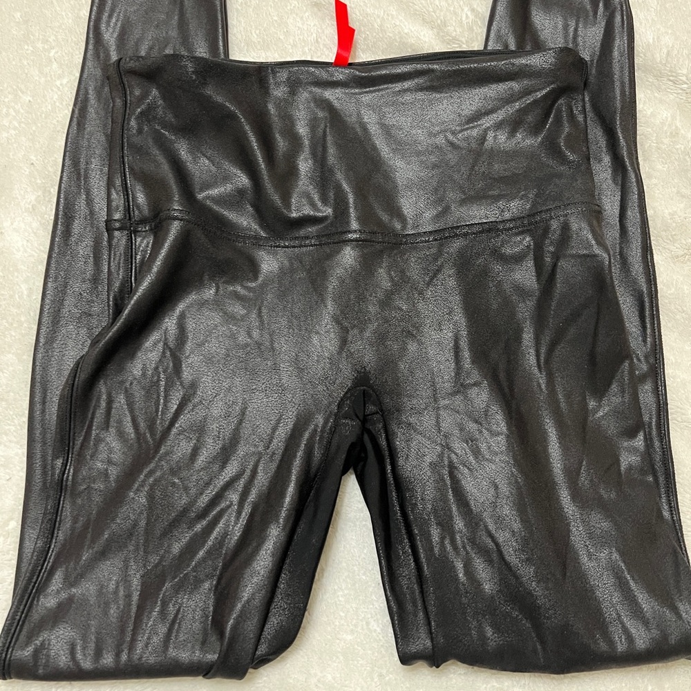 SPANX faux leather leggings size L
